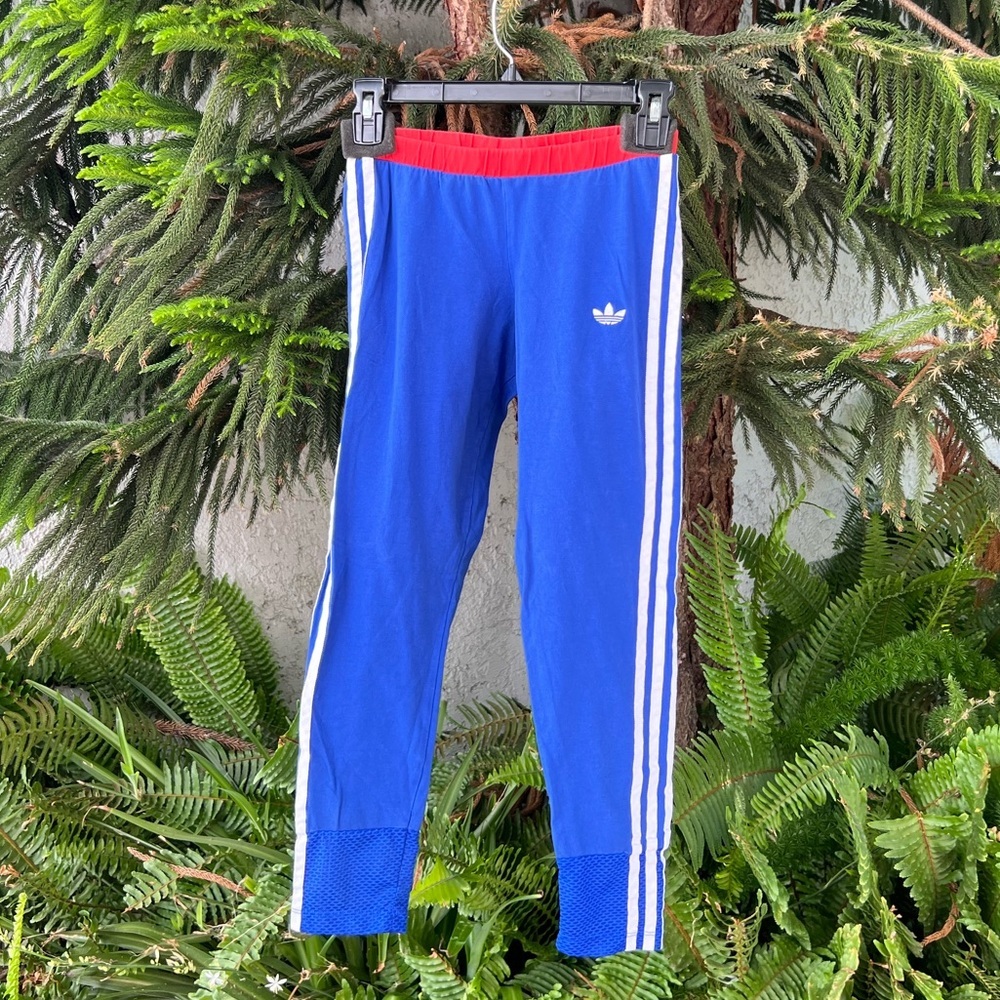 Adidas Originals 3 Stripe Leggings | Mesh Ankle | Contrast Waist | Slim Fit | XS